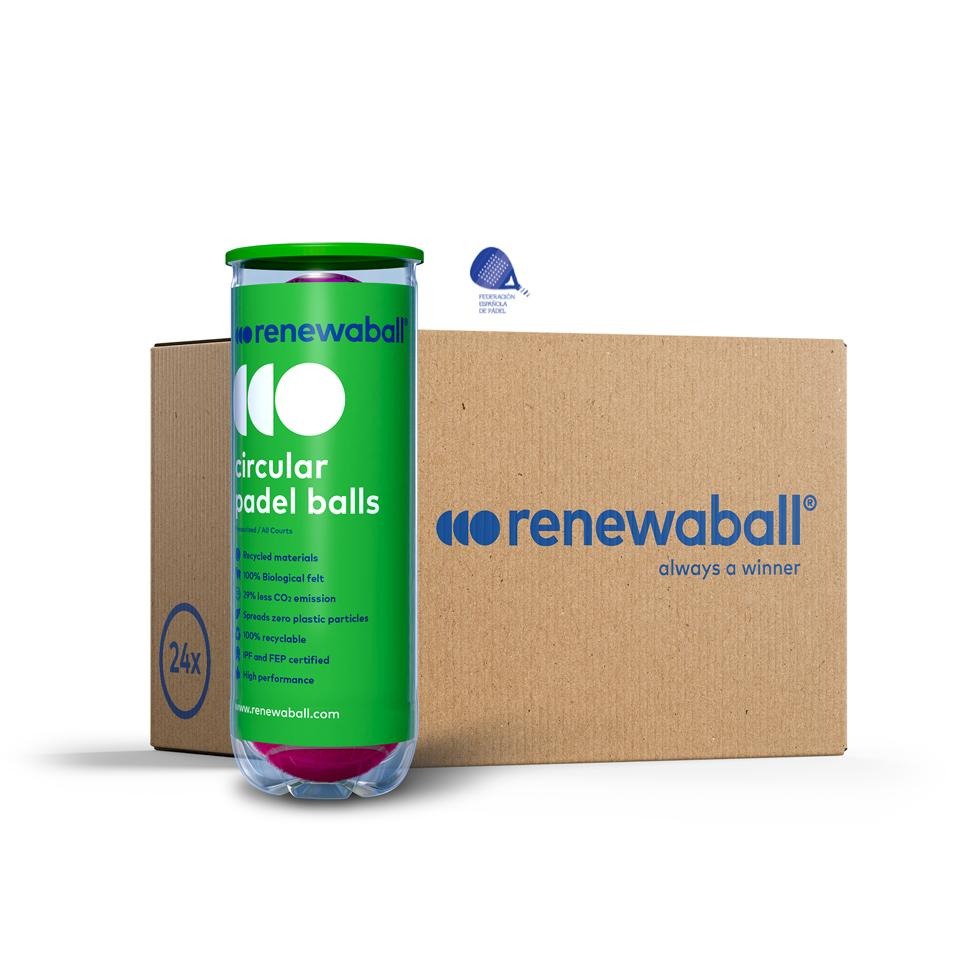 Renewaball laatikko 24x3 vaaleanpunaisia padel-palloja